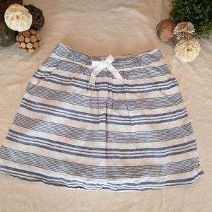 J. Crew blue and white striped linen skirt